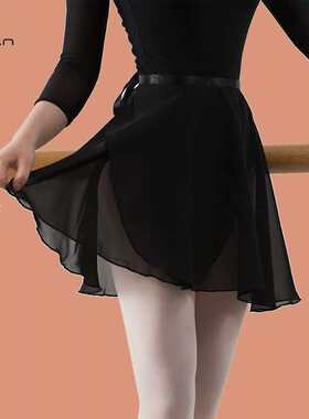 铁箭(TIEJIAN)舞蹈服成人夏季芭蕾舞纱裙雪纺系带半身裙女一片式