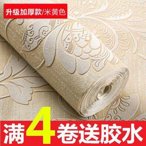 简约卧室墙纸无纺布立体浮雕店面餐厅客厅电视背景非自粘壁纸