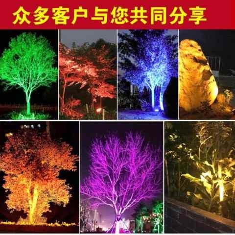 七彩草地花池球场户外招牌广告灯射灯投光灯变光餐厅院子建筑美化