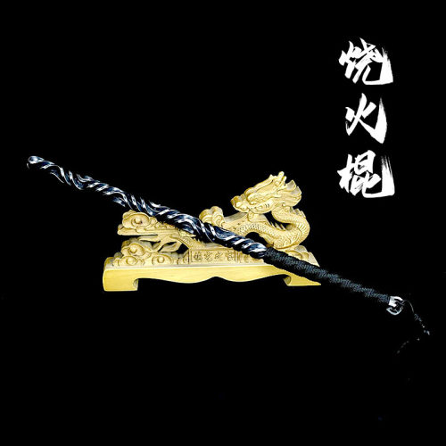 高猛钢短棍武术表演训练棍子车载自卫防身棍棒一体实心钢棍冷兵器