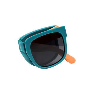 韩版儿童折叠墨镜宝宝方框撞色太阳镜男女童防紫外线偏光遮阳镜潮