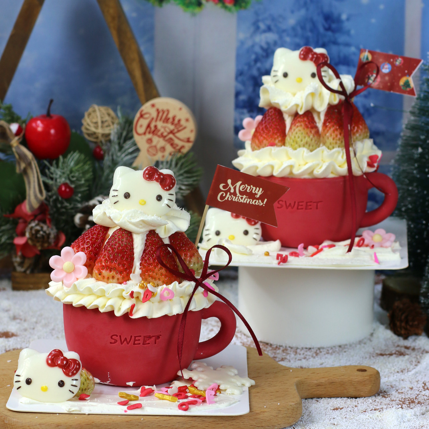 KT猫蛋糕装饰巧克力片Kitty卡通草莓碗杯子烘焙甜品西点缀摆件,节庆用品/礼品,蛋糕/烘焙装饰用品,淘宝优惠券,粉丝福利购,淘宝优惠卷