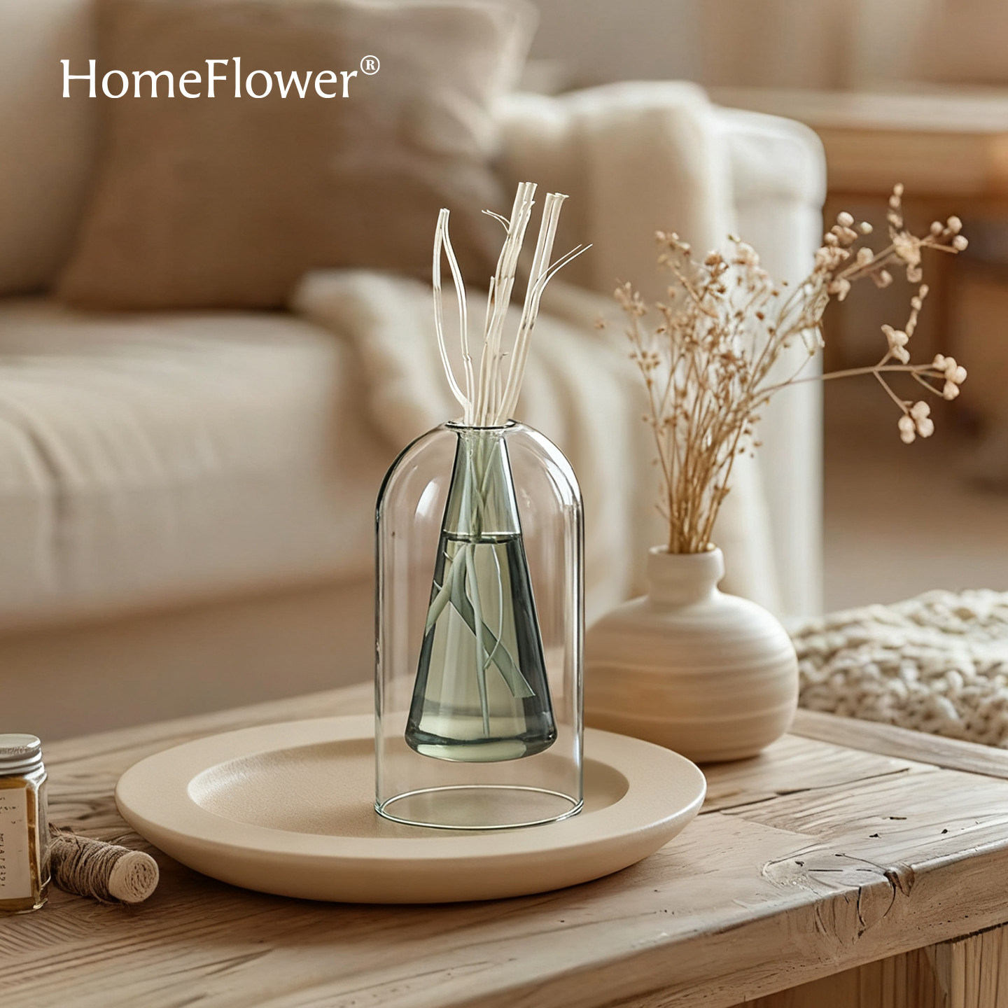 香薰空瓶瓶子家用卧室内龙柳精油香氛扩香器高级创意客厅玻璃摆件,家居饰品,香薰摆件,淘宝优惠券,粉丝福利购,淘宝优惠卷