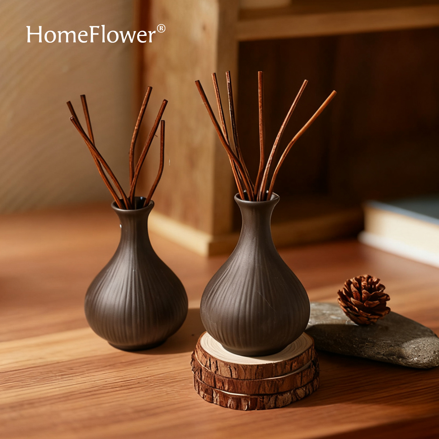 新中式陶瓷香薰空瓶藤条香氛