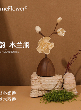 干花瓶扩香器香薰精油家用桌面卧室内通草花扩香石摆件车载扩香木