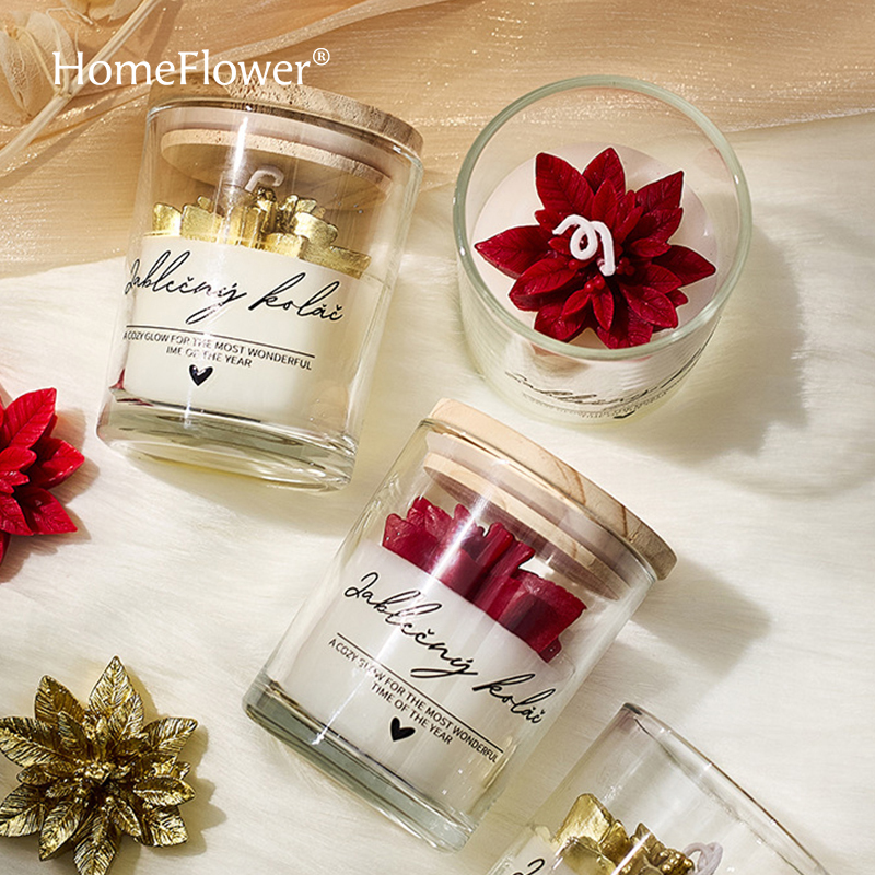 圣诞节香薰蜡烛玻璃杯高级感