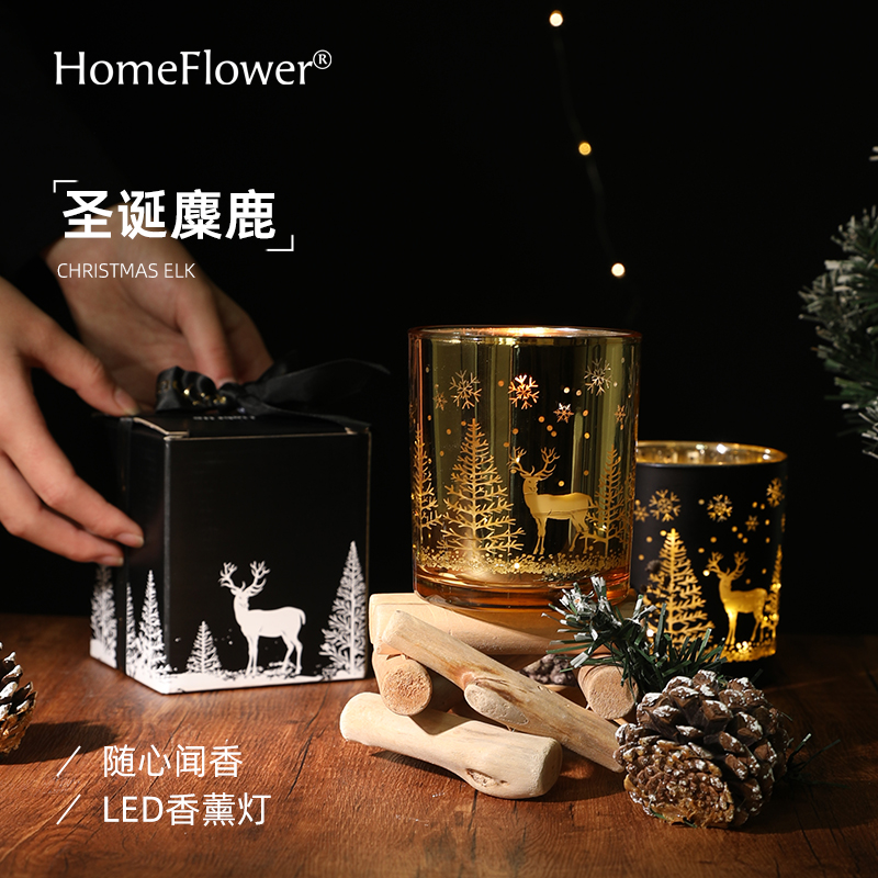 圣诞节日LED灯夜光香薰蜡烛