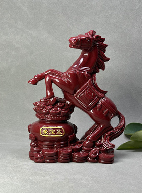 朱砂生肖马上發聚宝盆摆件紫金砂八卦风水马桌面玄关家居送礼新款