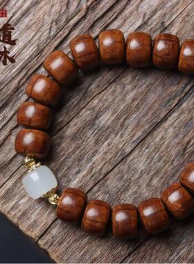 原创diy设计六道降龙木手串手工编绳配饰男女士复古佛珠手链念珠