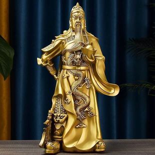 关公铜像摆件铜武圣关羽武关二爷大号家用客厅商铺开业