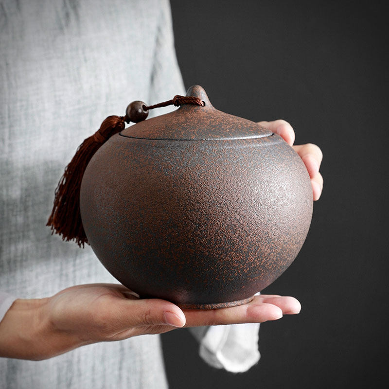 茶叶罐陶瓷罐复古怀旧粗陶土罐大中号罐子茶罐家用茶叶缸空罐陶罐