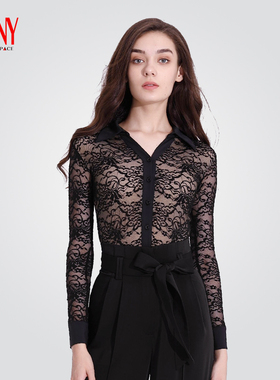 NY纳艺摩登舞拉丁舞上衣女长袖蕾丝舞服国标舞舞蹈练功服18704LD