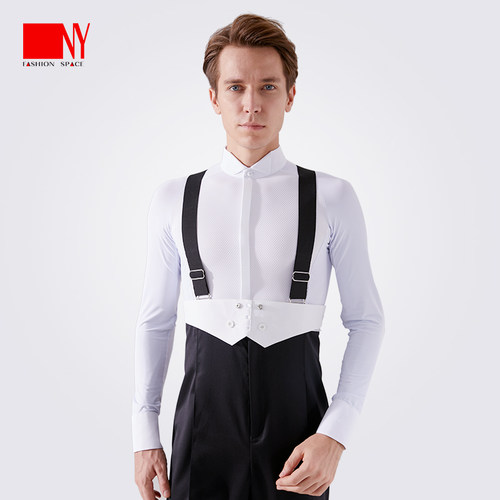 NY纳艺男上衣长袖舞蹈服比赛衬衫