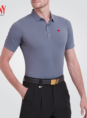 NY纳艺摩登舞上衣男灰色polo衫国标舞拉丁舞服舞蹈练功服202201T