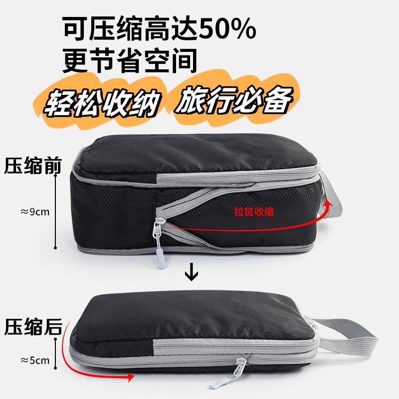 可压缩旅行收纳四件套大容量出差行李整理袋衣物化妆品分装收纳包,收纳整理,衣物收纳袋,淘宝优惠券,粉丝福利购,淘宝优惠卷