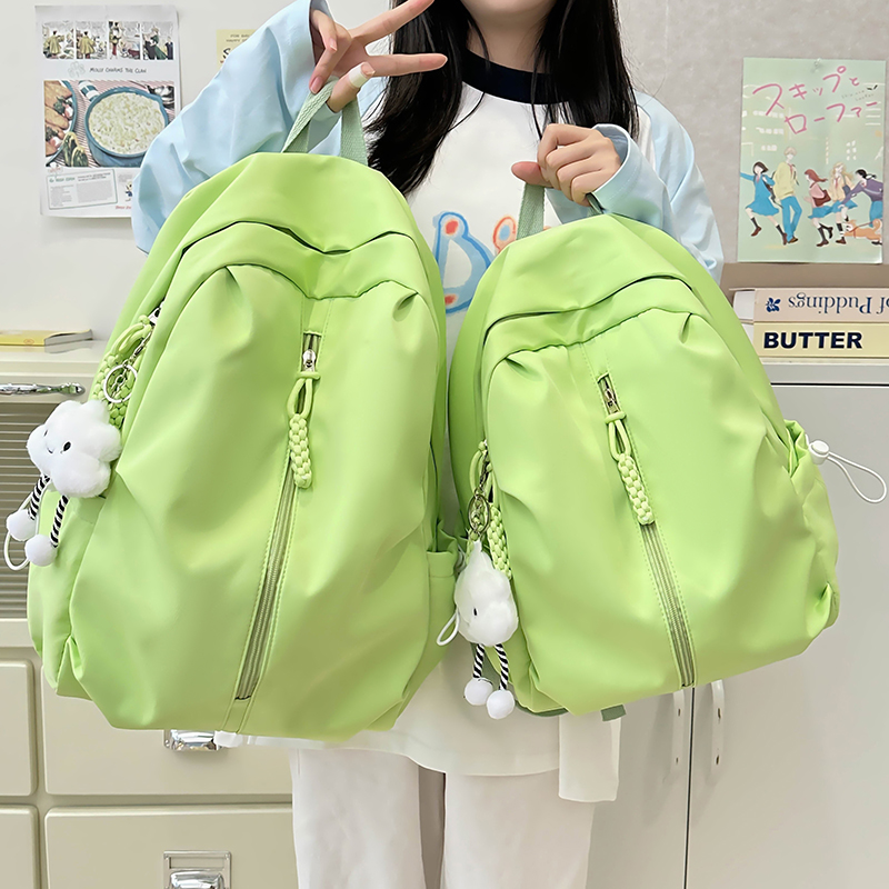 简约双肩包女大容量百搭学生书包