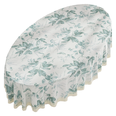 椭圆形茶几桌布布艺家用客厅茶桌茶台盖布北欧棉麻鸭蛋型异形台布