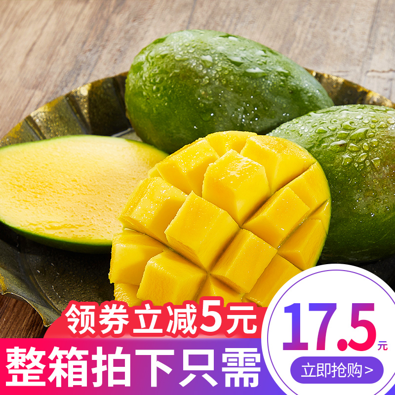 攀枝花凯特芒果3斤现摘青皮四川时令新鲜水果甜应季当季整箱包邮