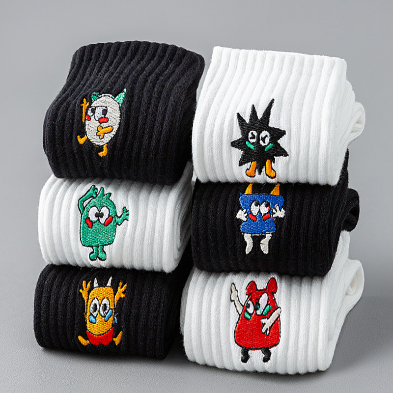 防臭男100%纯棉潮流青少年袜子