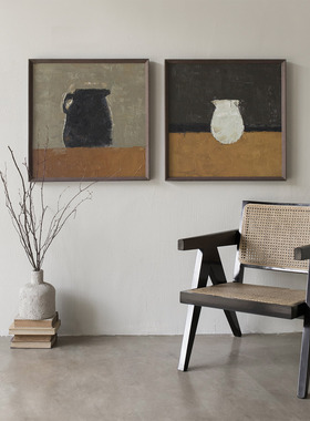 Jellypaint原创手绘《空Ⅰ》| 侘寂wabisabi手工装饰油画大幅餐厅