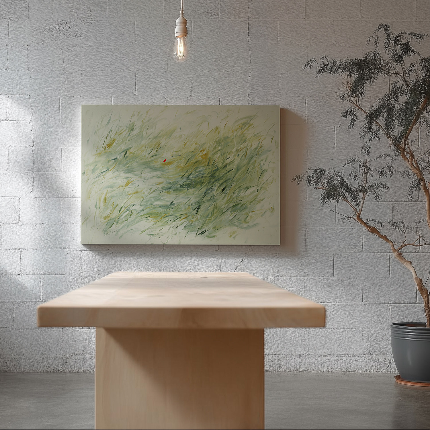 Jellypaint原创《青痕曳影》| 奶油风抽象肌理油画小众客厅艺术画