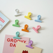 少女心糖果色金属夹子零食封口夹多功能收纳挂夹票据资料夹长尾夹