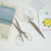 ins风简约家用透明剪刀 元 气角落 学生剪纸小剪刀手帐手工裁剪刀