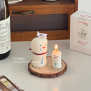 可爱雪人香薰蜡烛摆件圣诞节装 饰氛围场景布置创意礼物拍照道具