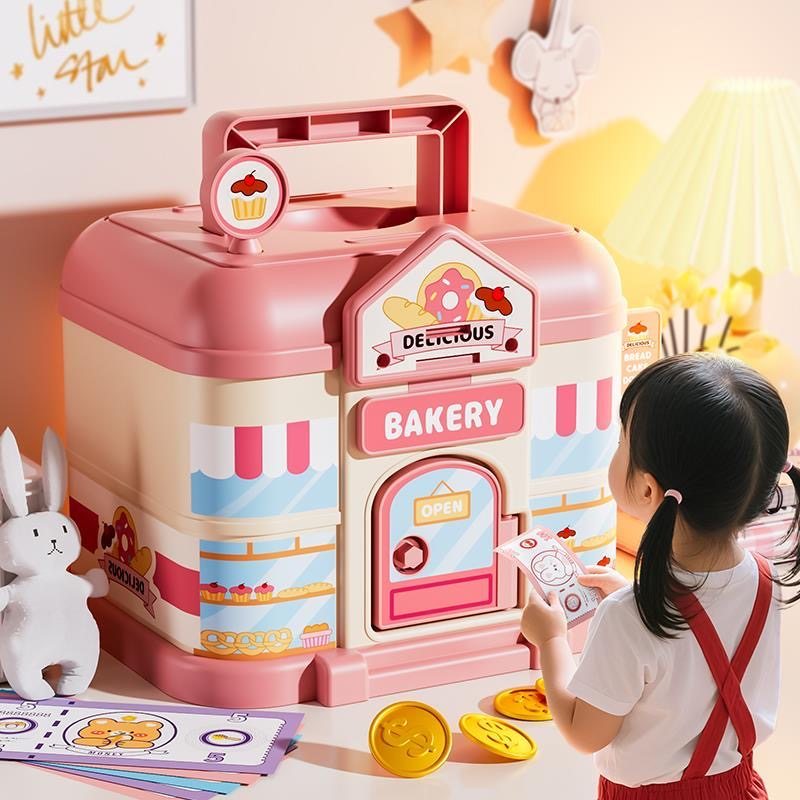 儿童大容量存钱罐可存可取小孩零花钱储存DIY贴纸糖果屋摆件玩具