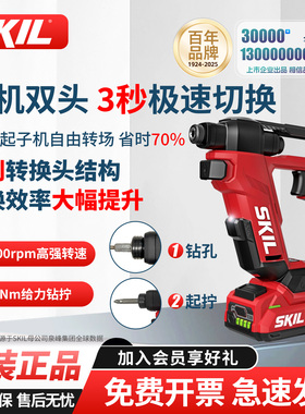 SKIL双头无刷电钻起子机12/20V双电压锂电手电钻螺丝刀工具DL6300