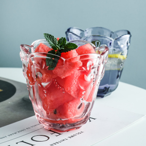 日式家用创意浮雕玻璃杯