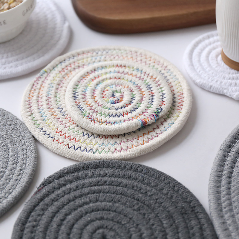 tinyhome 日式手工棉线编织加厚隔热垫餐垫杯垫碗垫盘垫锅垫茶垫