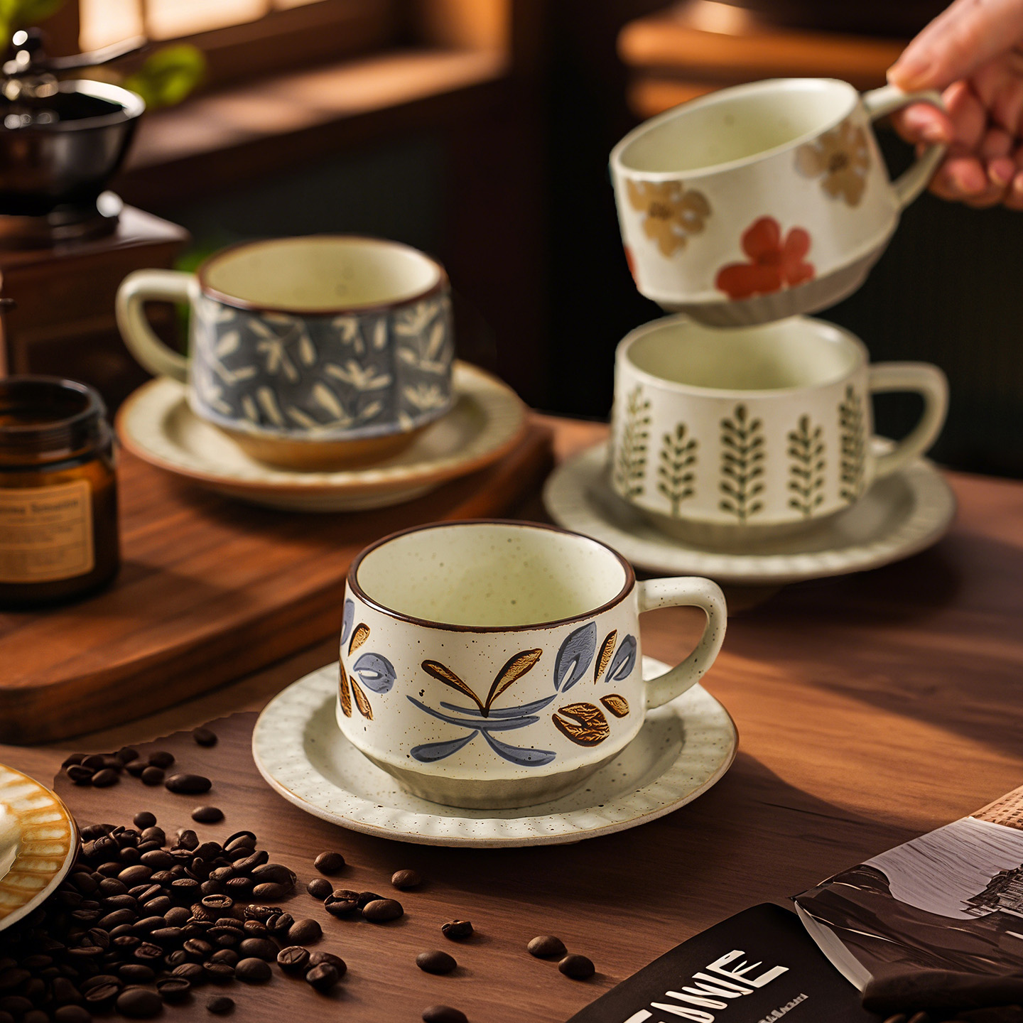 高级感复古咖啡杯创意粗陶马克杯