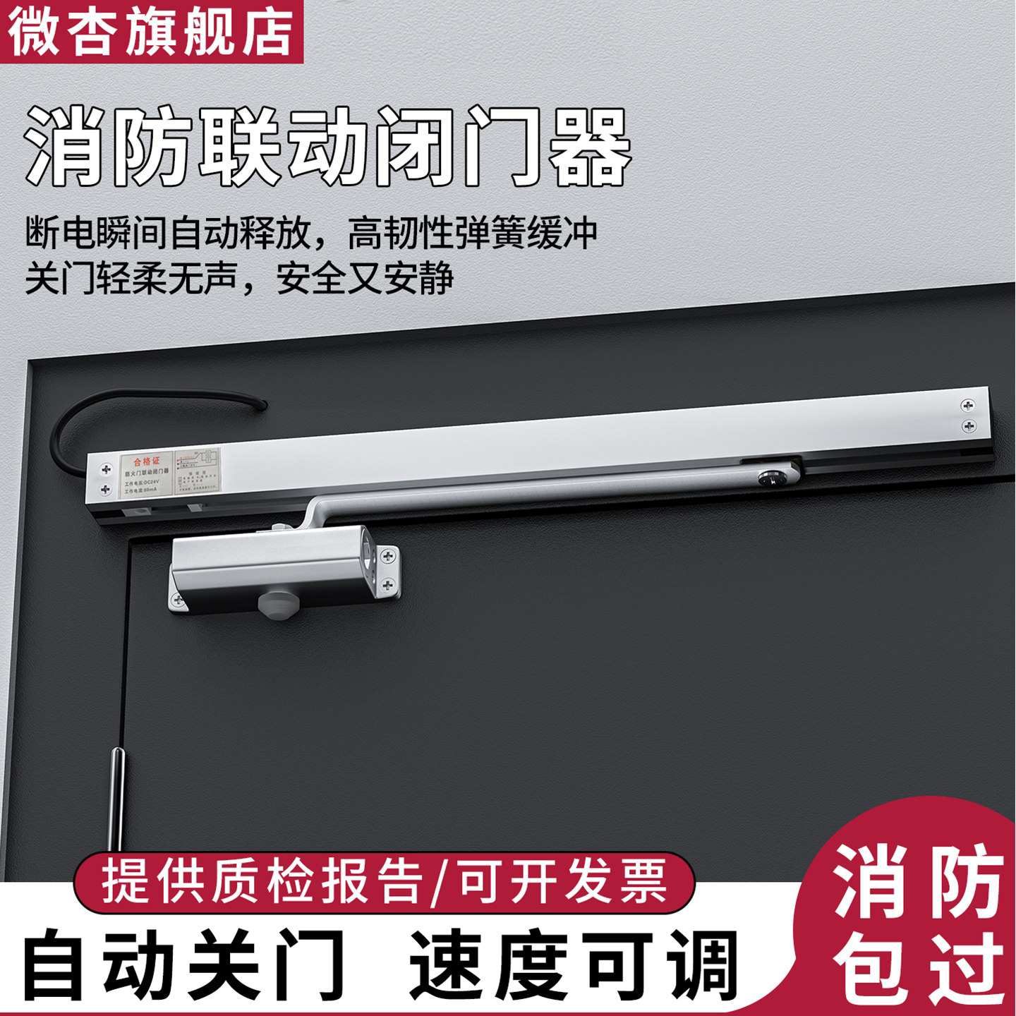 联动闭门器防火门电动释放器图片