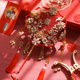 团扇高级结婚出嫁手工diy材料包双面成品红色喜扇秀禾服 新娘中式