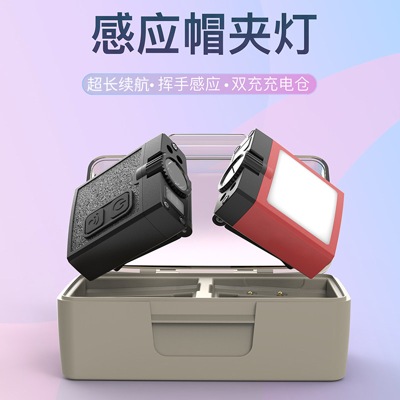 夜钓头灯钓鱼专用感应帽夹灯强光超亮充电头戴夹式超长续航头灯渔