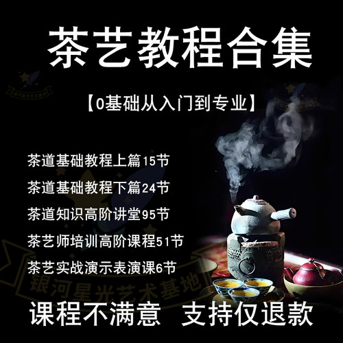 茶艺教程茶艺师教学课茶文化礼仪泡茶师冲泡全套新手茶艺师课程