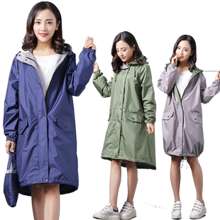 单人雨衣女可爱衣服式学生潮全身长款徒步薄款风衣式雨披女士可爱