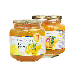 【团购专拍】韩国进口全南蜂蜜柠檬柚子茶1kg组合装冲泡饮水果茶