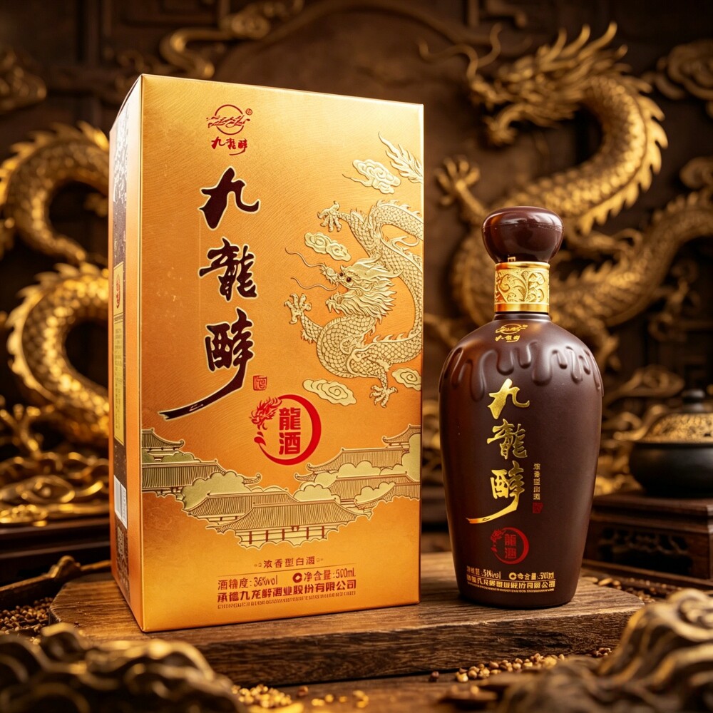 承德特产丰宁九龙醉龙酒36度浓香型纯粮白酒 500mlx4瓶整箱口粮酒图片