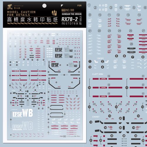 匠心社MGGTO78高达水贴模型贴纸