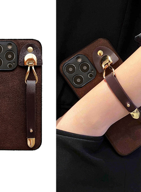 九科星适用于三星Galaxys25ultra手机壳s24fe复古s21咖色s20fe手腕带note20秋冬m30s月坑纹a60小众a70s新款a4