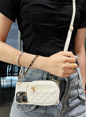 九科星适用于于三星S24Ultra手机壳S23背带S25+菱格纹S21斜跨a35绳A25零钱S20FE包a55防摔A70s创意A8s皮质软