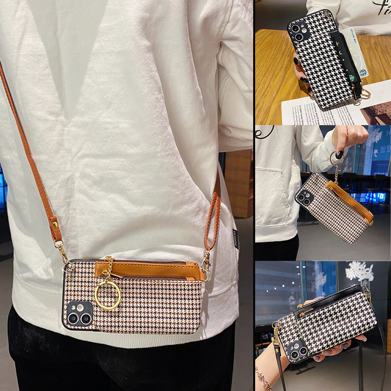 九科星适用于华为mate60手机壳p60art挂绳meta20pro女款P30lite高档10plus奢华mate50插卡40零钱包30千鸟格20