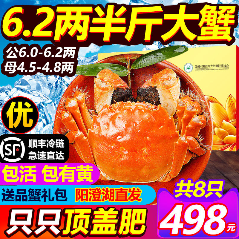 特大现货清水螃蟹大闸蟹鲜活阳澄湖镇旗舰半斤公母蟹水产礼盒8只在类目 水产肉类/新鲜蔬果/熟食, 海鲜/水产品/制品, 蟹类, 大闸蟹中 - 来自Buy2taobao.com提供专业的淘宝代购服务