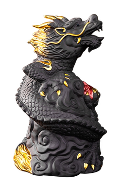 中式龙年祝福吉祥物摆件紫砂龙客厅橱柜桌面装饰品2024年新年礼物