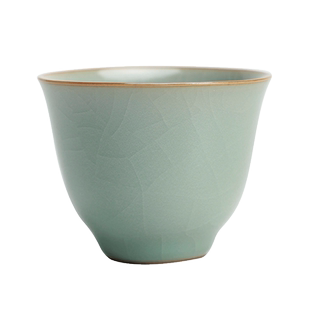 天青汝窑茶杯可养开片品茗杯高档功夫茶具8个家用小号客人喝茶杯