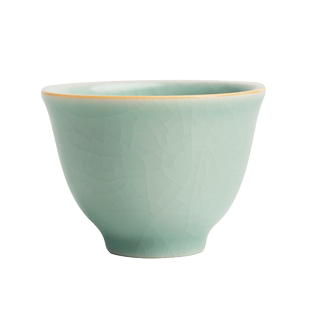 汝窑功夫茶杯套装家用开片冰裂纹品茗杯办公室招待客人杯喝茶杯子