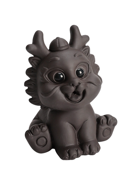 夕陌新中式紫砂可爱龙宝摆件