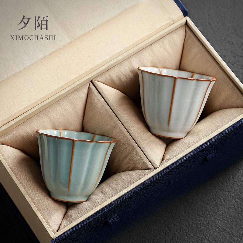 汝窑小茶杯可养冰裂开 片茶盏单杯女士个人专用主人杯陶瓷家用杯